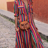 Fiamma | Gonna lunga a righe estiva casual