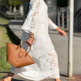 Maddalena | Abito midi con scollo a V a fiori glamour da spiaggia