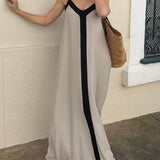 Verena | Abito midi color block stile Lavechic Île