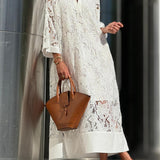 Maddalena | Abito midi con scollo a V a fiori glamour da spiaggia