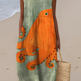 Nicoletta | Abito midi dal look oceano
