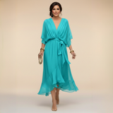 Regina | Abito in chiffon con scollo a V