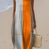 Federica | Abito midi color block