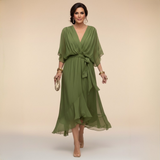 Regina | Abito in chiffon con scollo a V