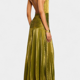 Marilisa | Abito halter con schiena aperta metallizzato