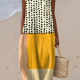 Rosalia | Abito midi color block a pois