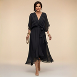 Regina | Abito in chiffon con scollo a V