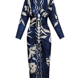 Monica | Abito midi con manica a pipistrello e stampa unica sole d'estate