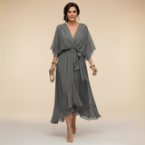 Regina | Abito in chiffon con scollo a V