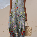 Daniela | Abito midi con fiori selvatici