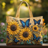 Borsa Girasole e farfalla blu