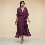 Regina | Abito in chiffon con scollo a V