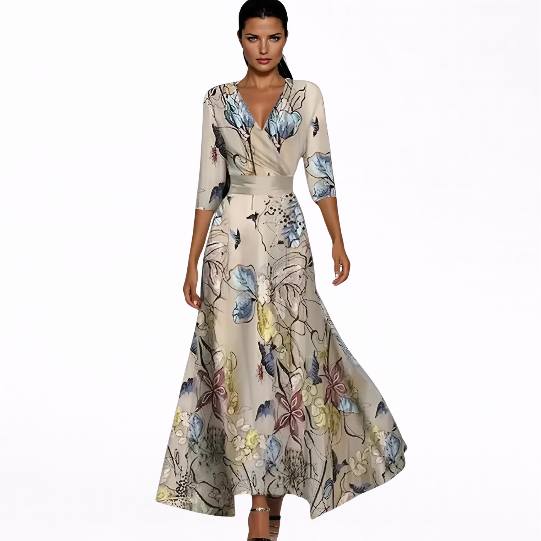 Edvige | Abito lungo elegante a fiori