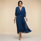Regina | Abito in chiffon con scollo a V