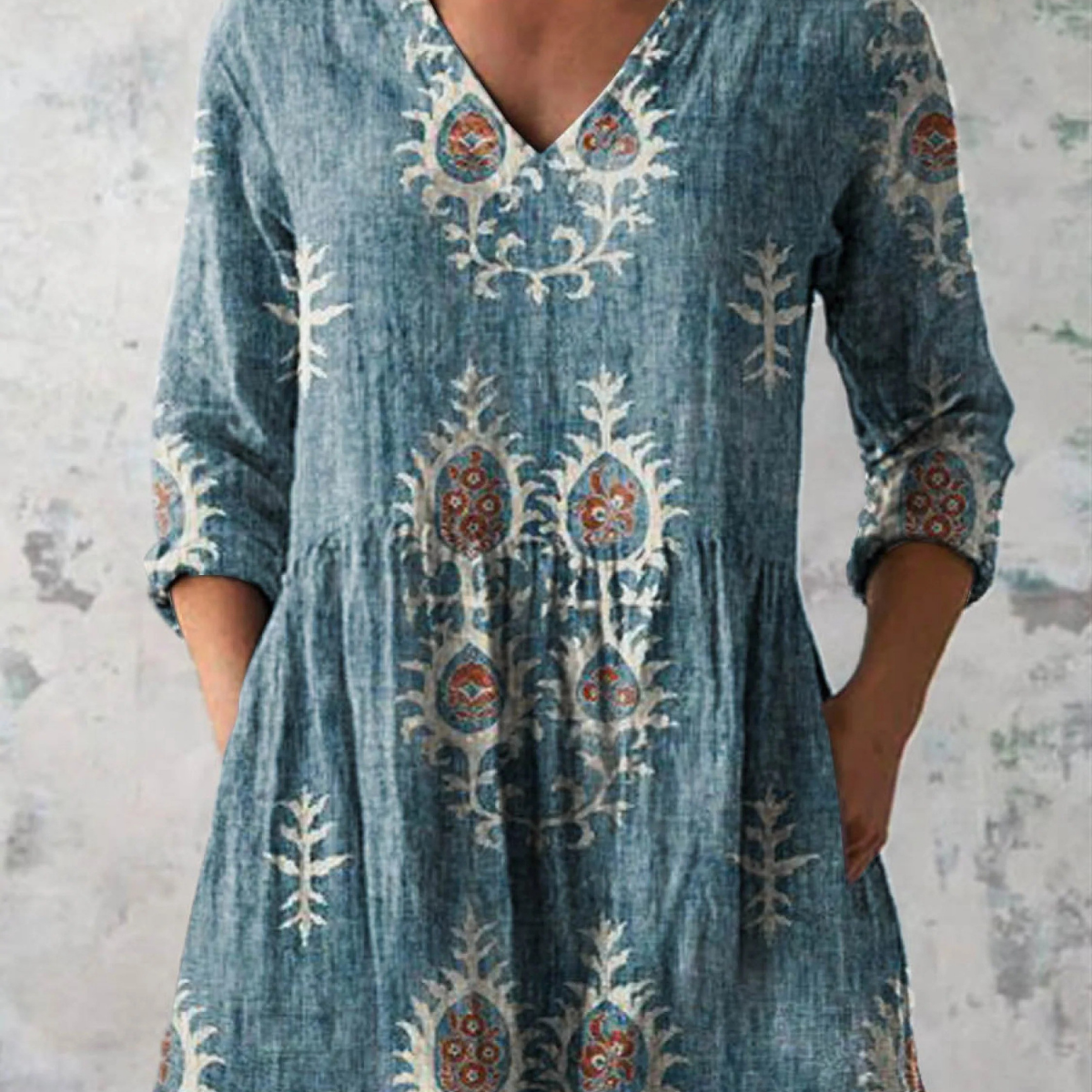 Federica | Blusa lunga con scollo a V