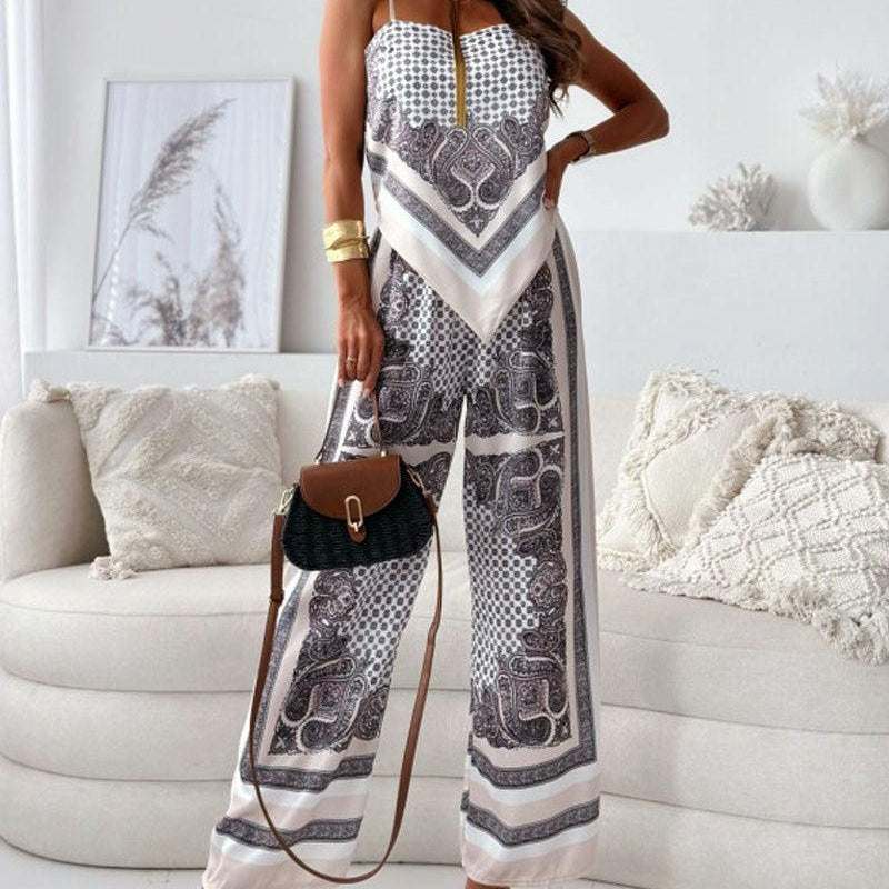 Lilia | Set elegante due pezzi con top allacciato e pantaloni pronti per la vacanza