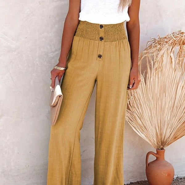 Rosa | Pantaloni rilassati a vita alta