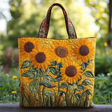 Borsa shopper classica con motivo girasole