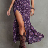 Anna | Abito midi con maniche a sbuffo a fiori boho