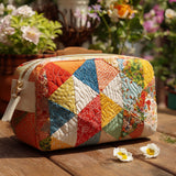 Beauty case trapuntato con fantasia retrò colorata NCU0PT9282