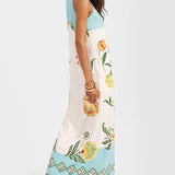 Giuseppina | Abito midi senza maniche con stampa floreale Resort Sunshine
