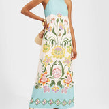 Giuseppina | Abito midi senza maniche con stampa floreale Resort Sunshine