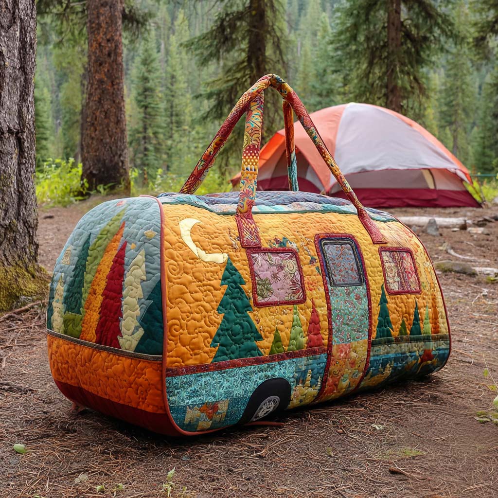 Borsa da viaggio trapuntata – Camper nel bosco