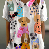 Valeria | Blusa con stampa cani