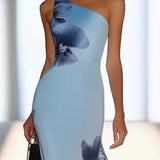 Lotta | Abito lungo off-shoulder in raso