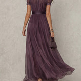 Mia | Abito lungo in chiffon vintage elegante