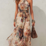 Frida | Abito midi delicato a fiori vintage