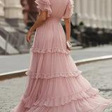 Carlotta | Abito da sposa maxi elegante rosa chiaro