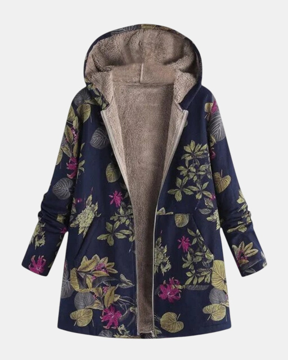 Aurora | Cappotto blu navy a fiori — 2