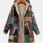 Ottavia | Felpa patchwork con cappuccio nei toni della terra — 1