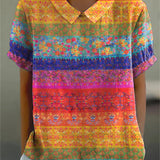 Chiara | Blusa a righe con fantasia floreale