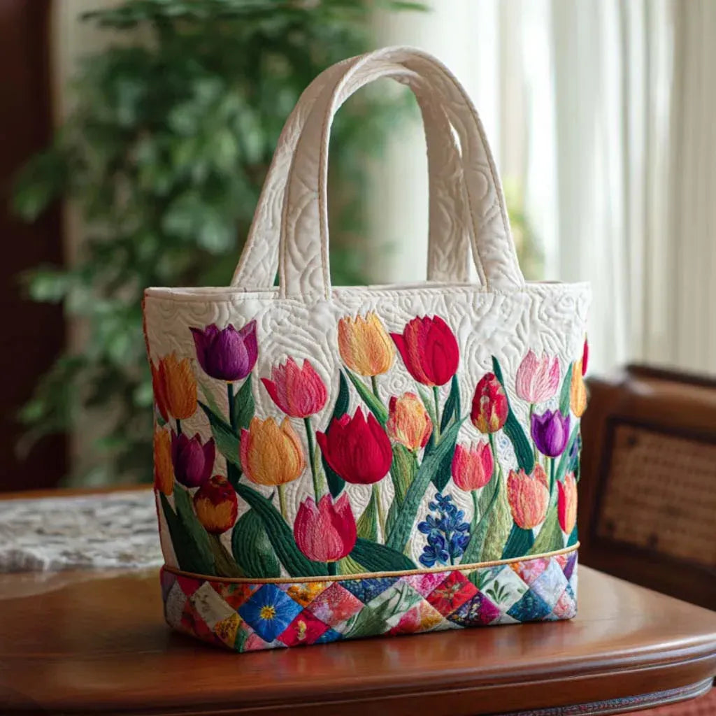 Borsa trapuntata – Giardino di tulipani