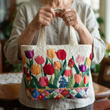 Borsa trapuntata – Giardino di tulipani