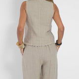 Rosa | Set con gilet abbottonato e pantaloni ampi