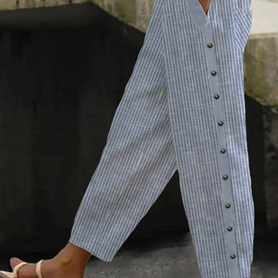 Clara | Pantaloni a righe con bottoni