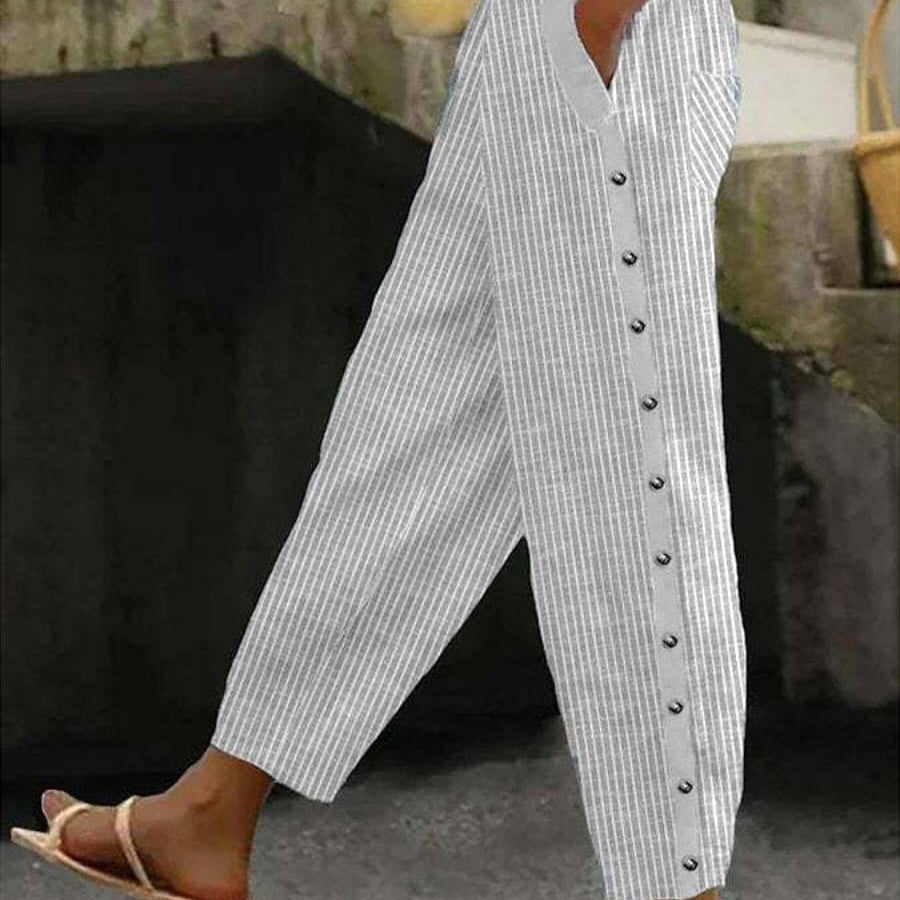 Clara | Pantaloni a righe con bottoni
