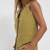 Rosa | Set con gilet abbottonato e pantaloni ampi