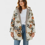 Elena | Cappotto boho in sherpa con cappuccio e fantasia floreale — 1