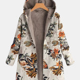 Elena | Cappotto boho in sherpa con cappuccio e fantasia floreale — 2