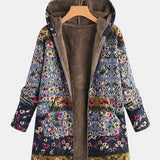 Elena | Felpa boho in sherpa con cappuccio e fantasia floreale — 1