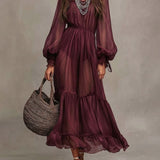 Ella | Abito midi elegante con scollo a V