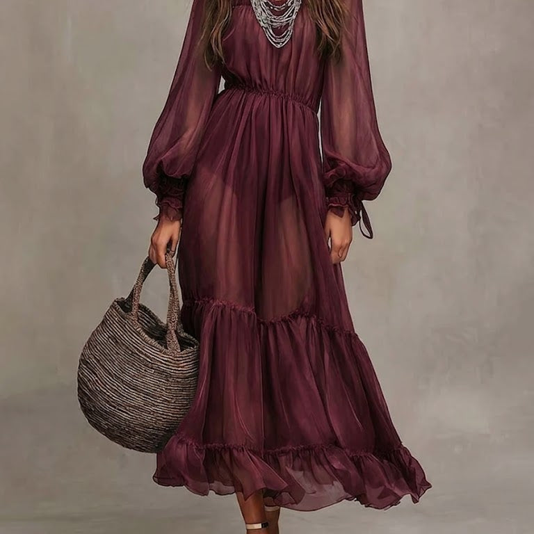 Ella | Abito midi elegante con scollo a V