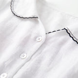 Frida | Abito elegante in cotone e lino a mezze maniche