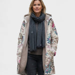 Edera | Giacca in pile pastello con fantasia botanica — 1