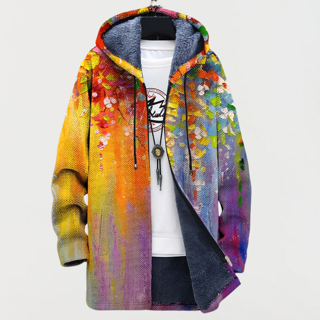 Caterina | Cappotto con elementi d'arte astratta — 1