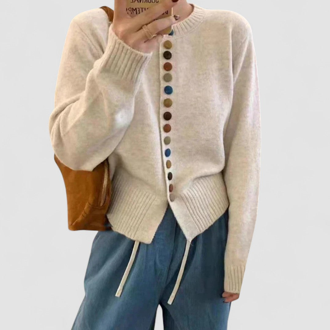 Celeste – Cardigan in maglia fine — 1
